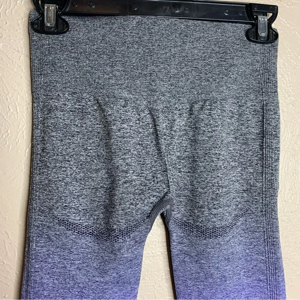Gymshark‎ seamless ombre high waisted leggings gray blue